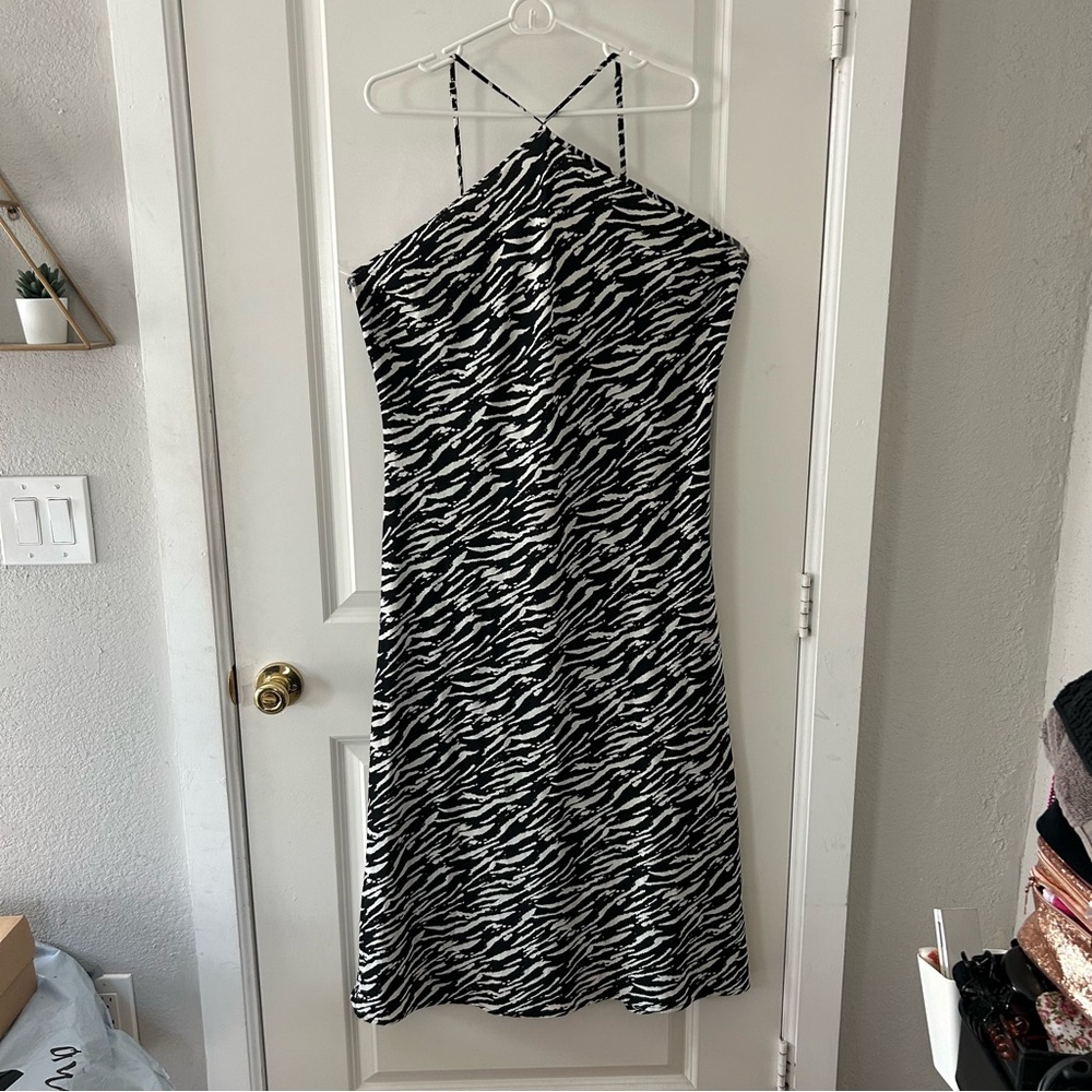 ASOS Curve Missguided Plus Size Zebra Halter Neck Midi Dress Size 20